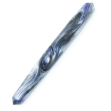 Load image into Gallery viewer, Purple Iris, Black, & White Spreadbury Loft Bespoke Fountain Pen JoWo/Bock #6