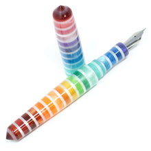 Load image into Gallery viewer, Jewel Tone White Rainbow Spreadbury Loft Bespoke Fountain Pen JoWo/Bock #6