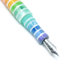 Load image into Gallery viewer, Jewel Tone White Rainbow Spreadbury Loft Bespoke Fountain Pen JoWo/Bock #6