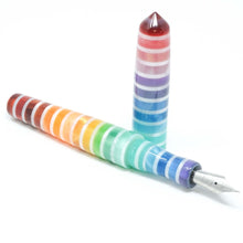 Load image into Gallery viewer, Jewel Tone White Rainbow Spreadbury Loft Bespoke Fountain Pen JoWo/Bock #6