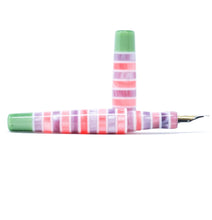 Load image into Gallery viewer, Olive Striped Candy Langley Loft Bespoke Fountain Pen JoWo/Bock #6