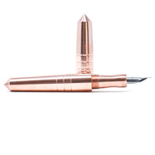 Load image into Gallery viewer, Copper ('Rose Gold') Spreadbury (Lines) Loft Bespoke Fountain Pen JoWo/Bock #6