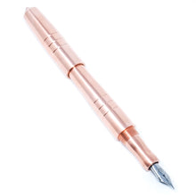 Load image into Gallery viewer, Copper ('Rose Gold') Spreadbury (Lines) Loft Bespoke Fountain Pen JoWo/Bock #6