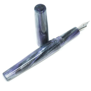 Purple Iris, Black, & White XL Langley Loft Bespoke Fountain Pen JoWo/Bock #6