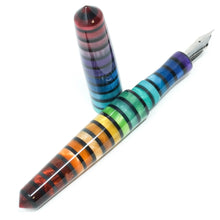 Load image into Gallery viewer, Jewel Tone Stripe Spreadbury Rainbow Loft Bespoke Fountain Pen JoWo/Bock #6