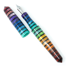 Load image into Gallery viewer, Jewel Tone Stripe Spreadbury Rainbow Loft Bespoke Fountain Pen JoWo/Bock #6