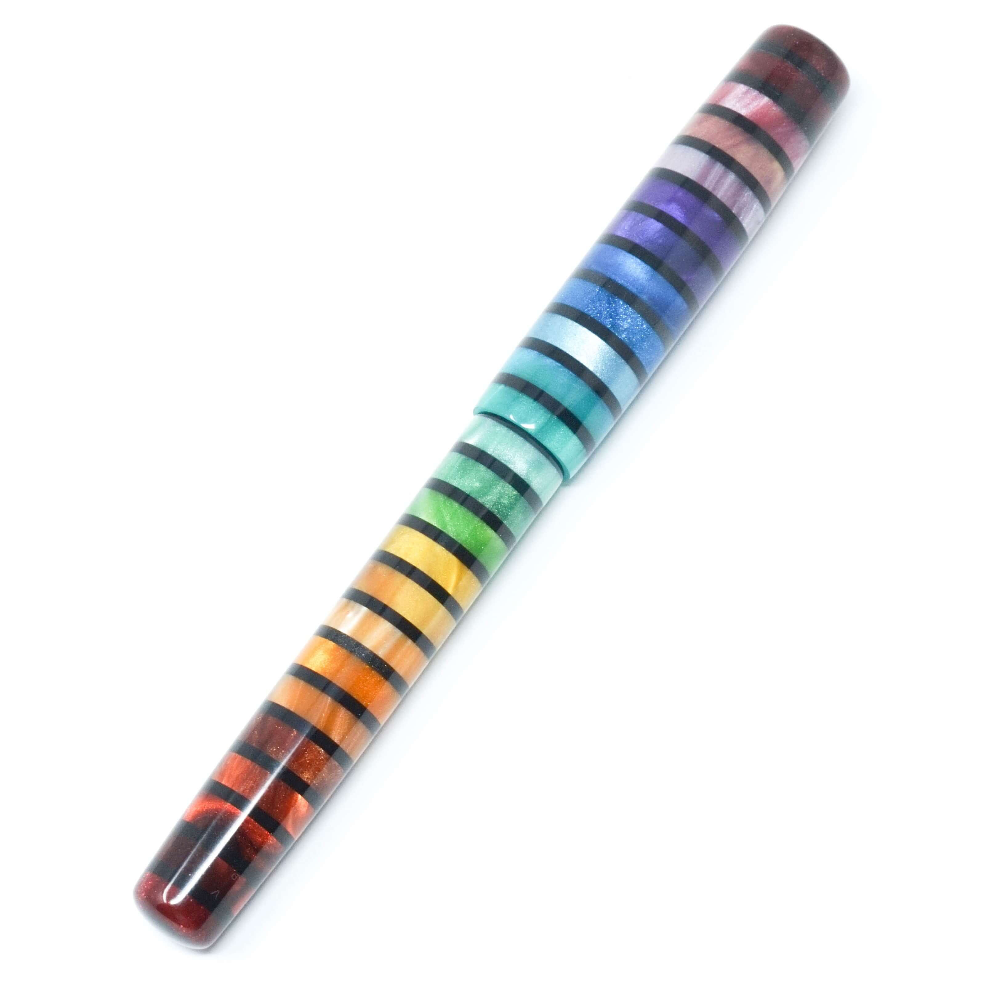 Jewel Tone Stripe 2 Highworth Rainbow Loft Bespoke Fountain Pen JoWo/Bock #6