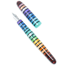 Load image into Gallery viewer, Jewel Tone Stripe 5 Winchester Rainbow Loft Bespoke Fountain Pen JoWo/Bock #6