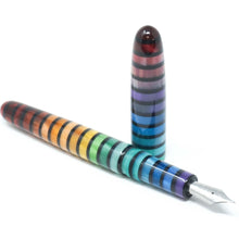 Load image into Gallery viewer, Jewel Tone Stripe 5 Winchester Rainbow Loft Bespoke Fountain Pen JoWo/Bock #6