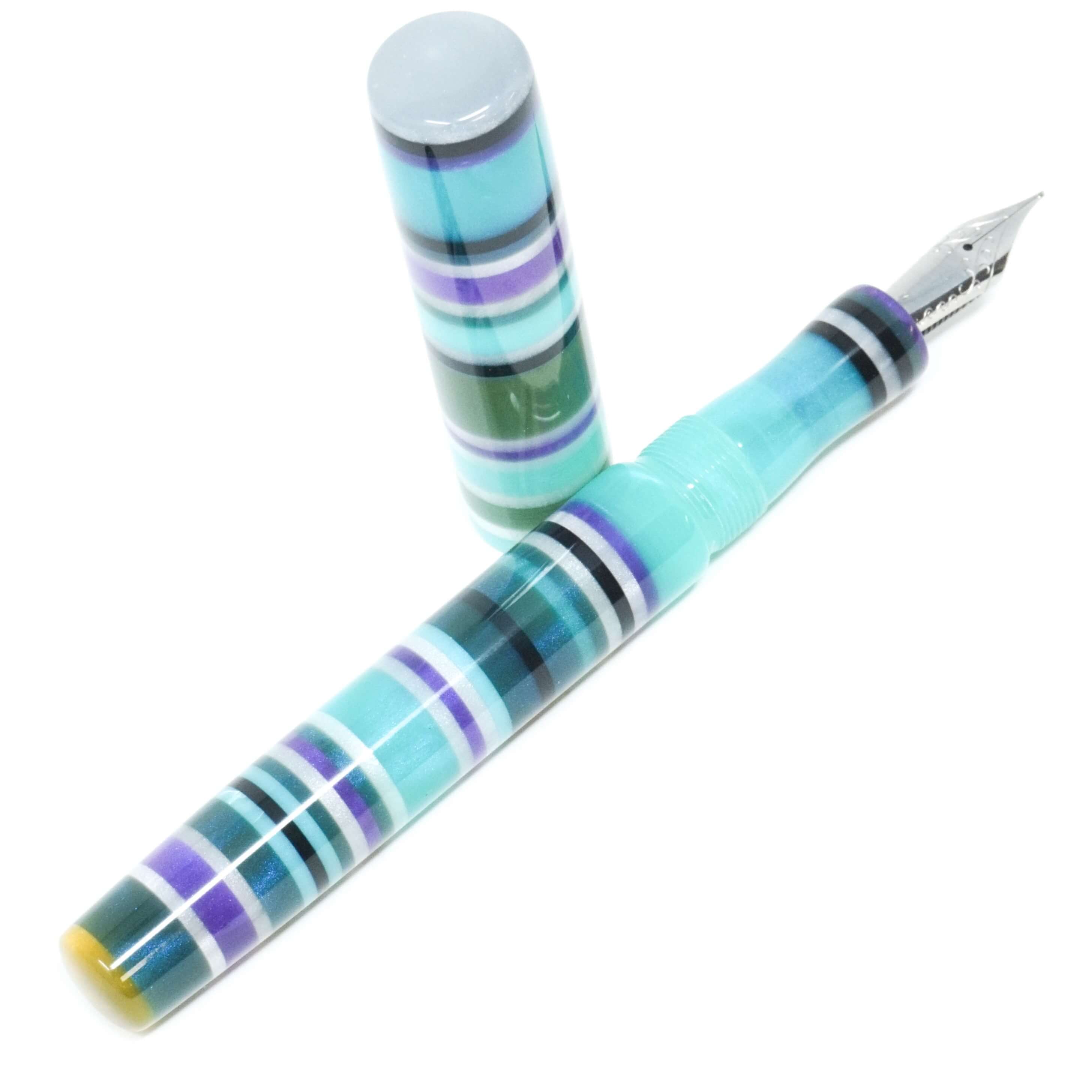 Teal Purple Ocean Highworth Loft Bespoke Fountain Pen JoWo/Bock #6