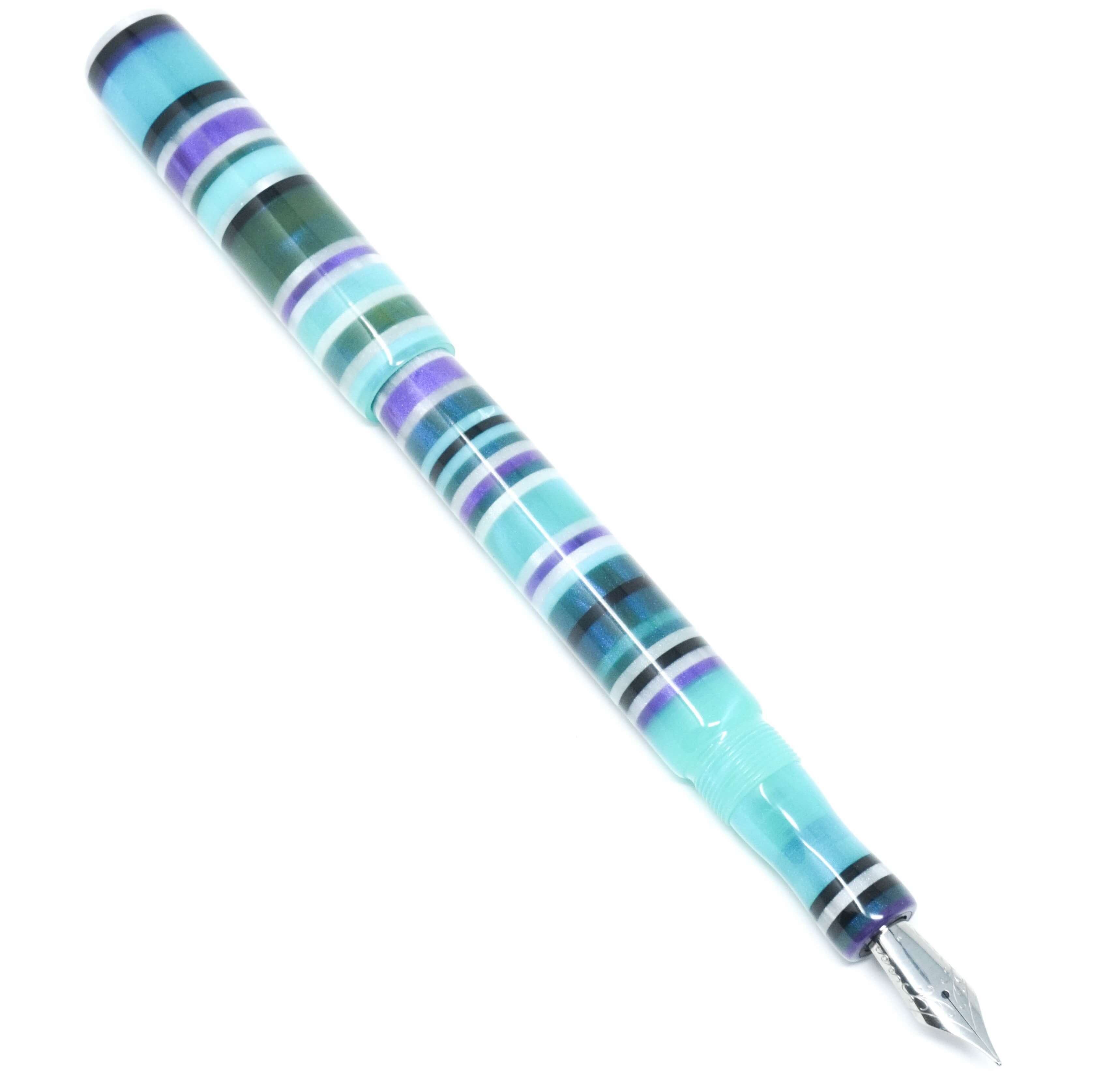 Teal Purple Ocean Highworth Loft Bespoke Fountain Pen JoWo/Bock #6