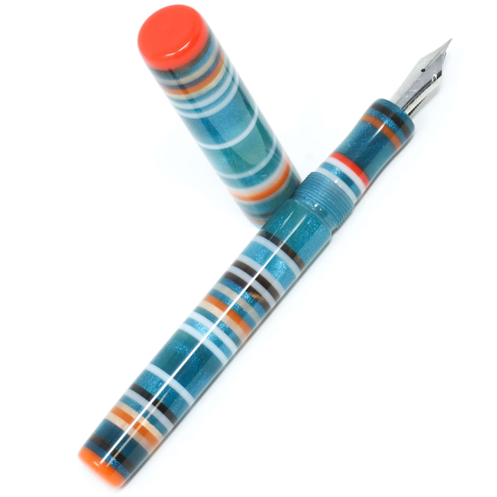 Peacock Stripe Highworth Loft Bespoke Fountain Pen JoWo/Bock #6