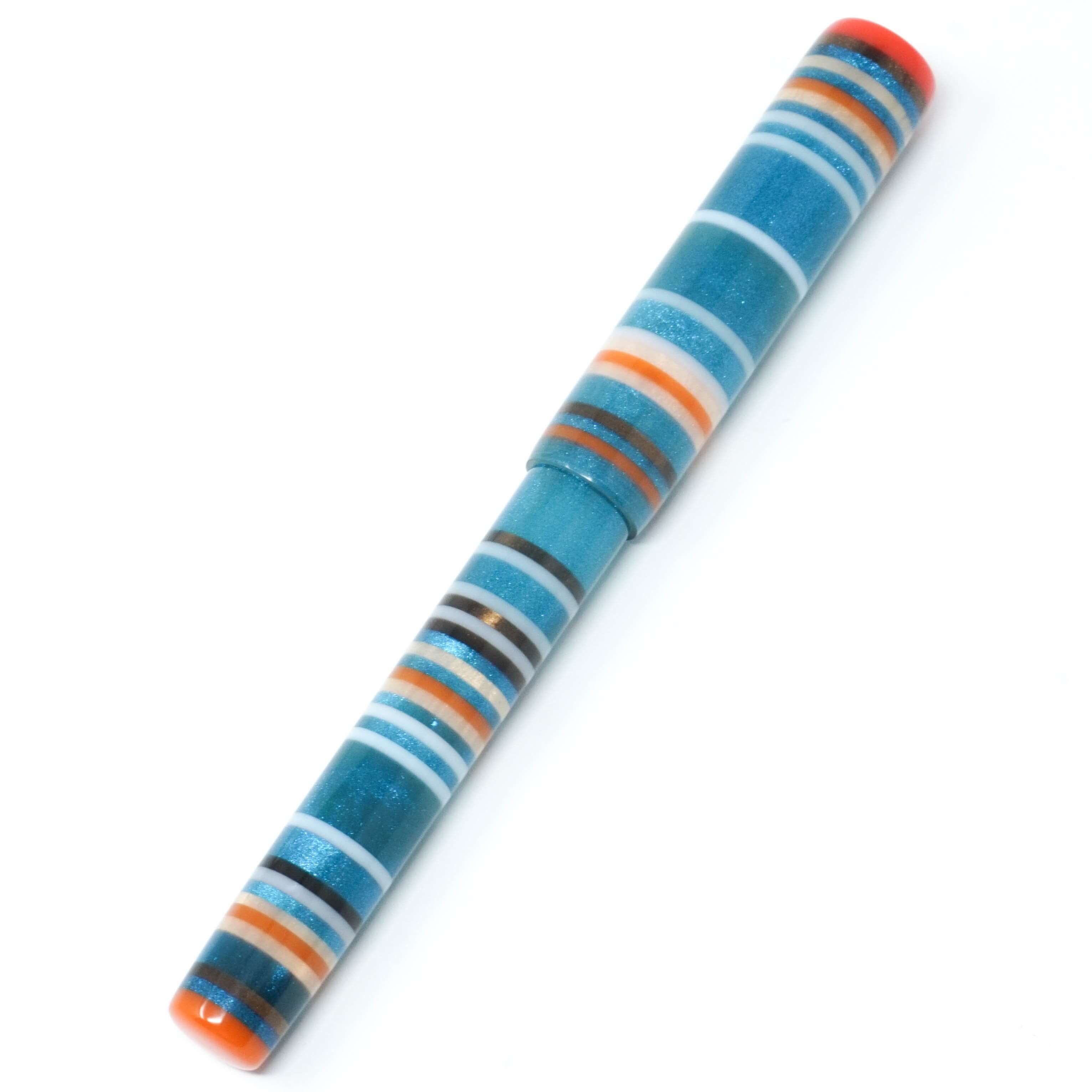 Peacock Stripe Highworth Loft Bespoke Fountain Pen JoWo/Bock #6