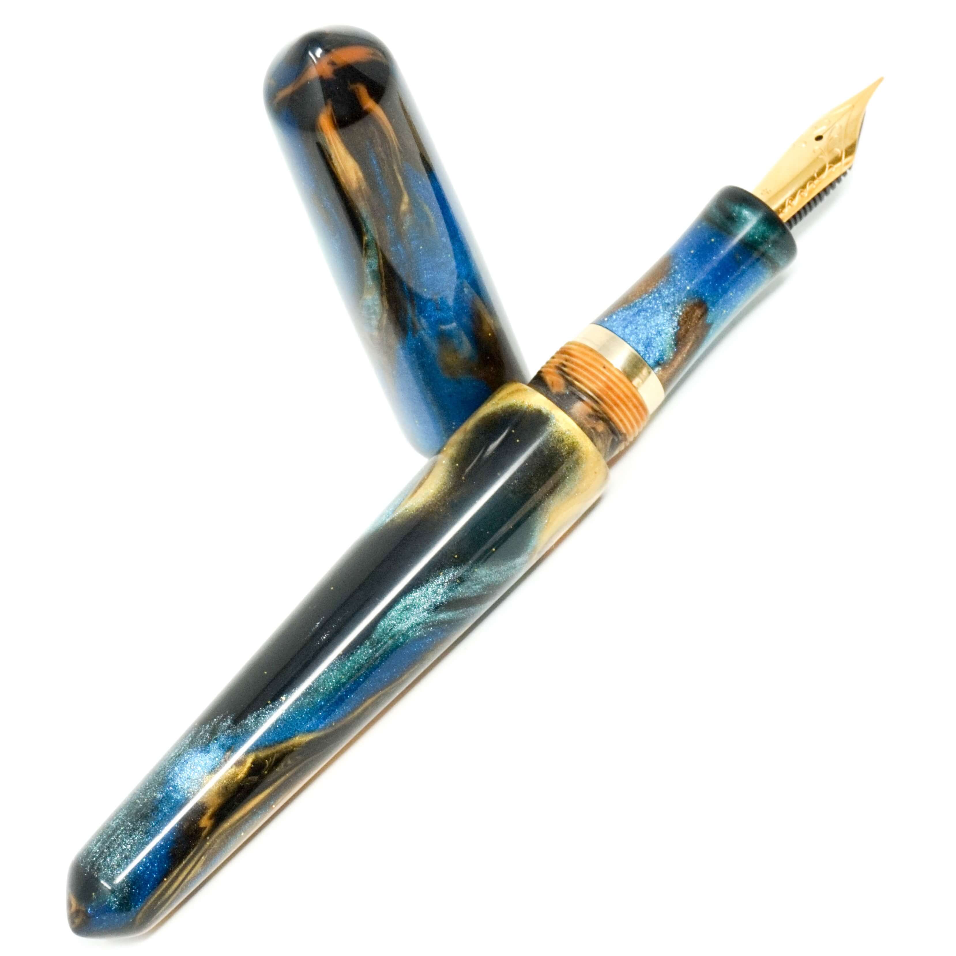Golden Ocean 3 Spreadbury Loft Bespoke Fountain Pen JoWo/Bock #6