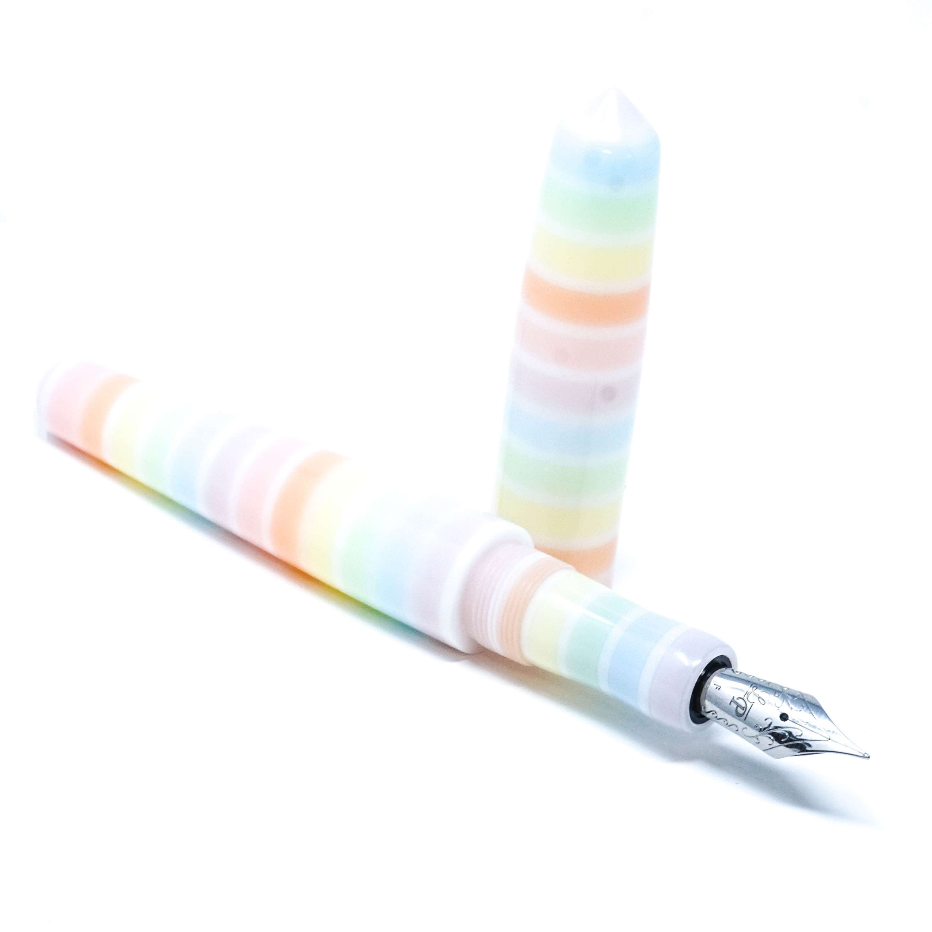 Pastel Tone Stripe Spreadbury Loft Bespoke Fountain Pen JoWo/Bock #6