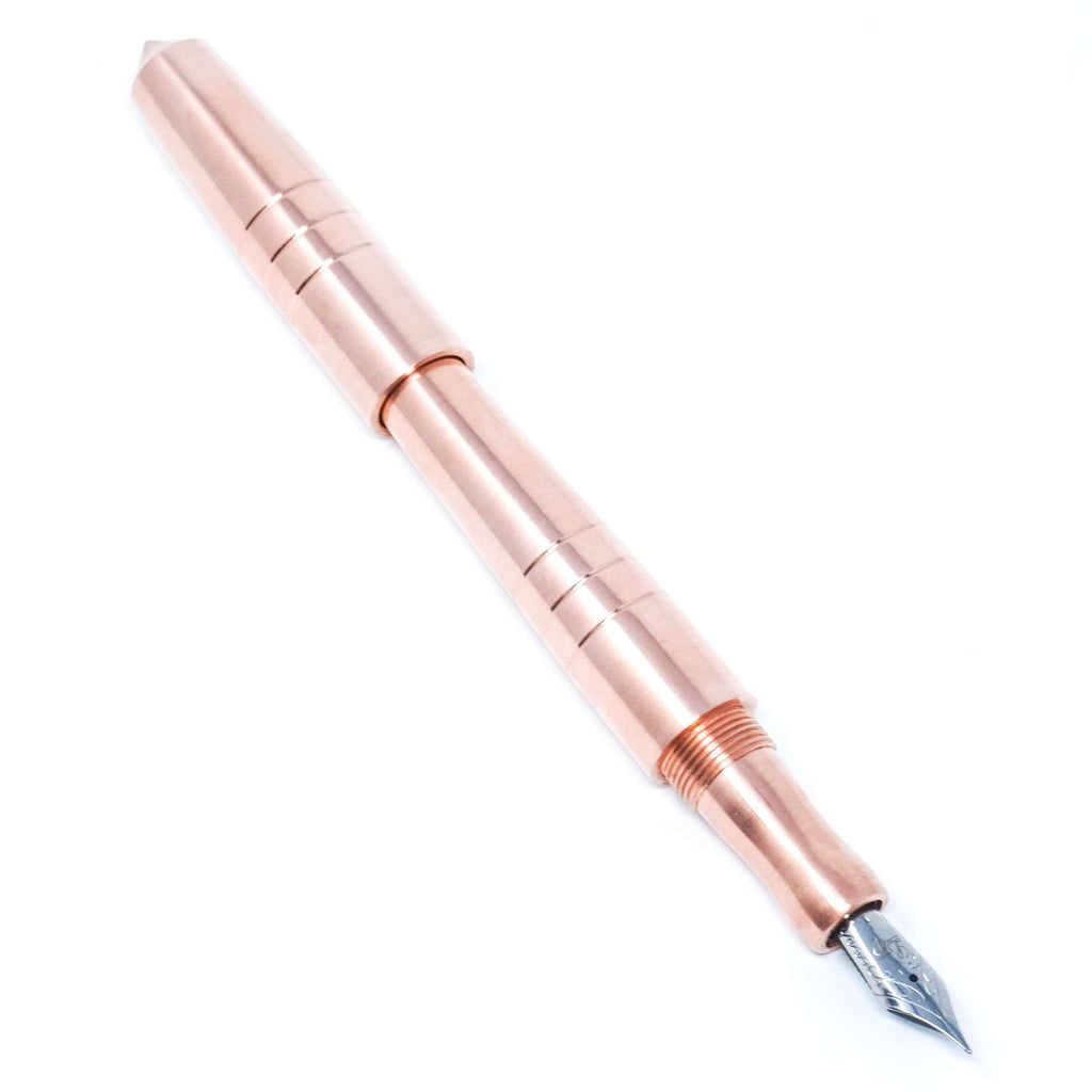 Copper ('Rose Gold') Spreadbury (Lines) Loft Bespoke Fountain Pen JoWo/Bock #6