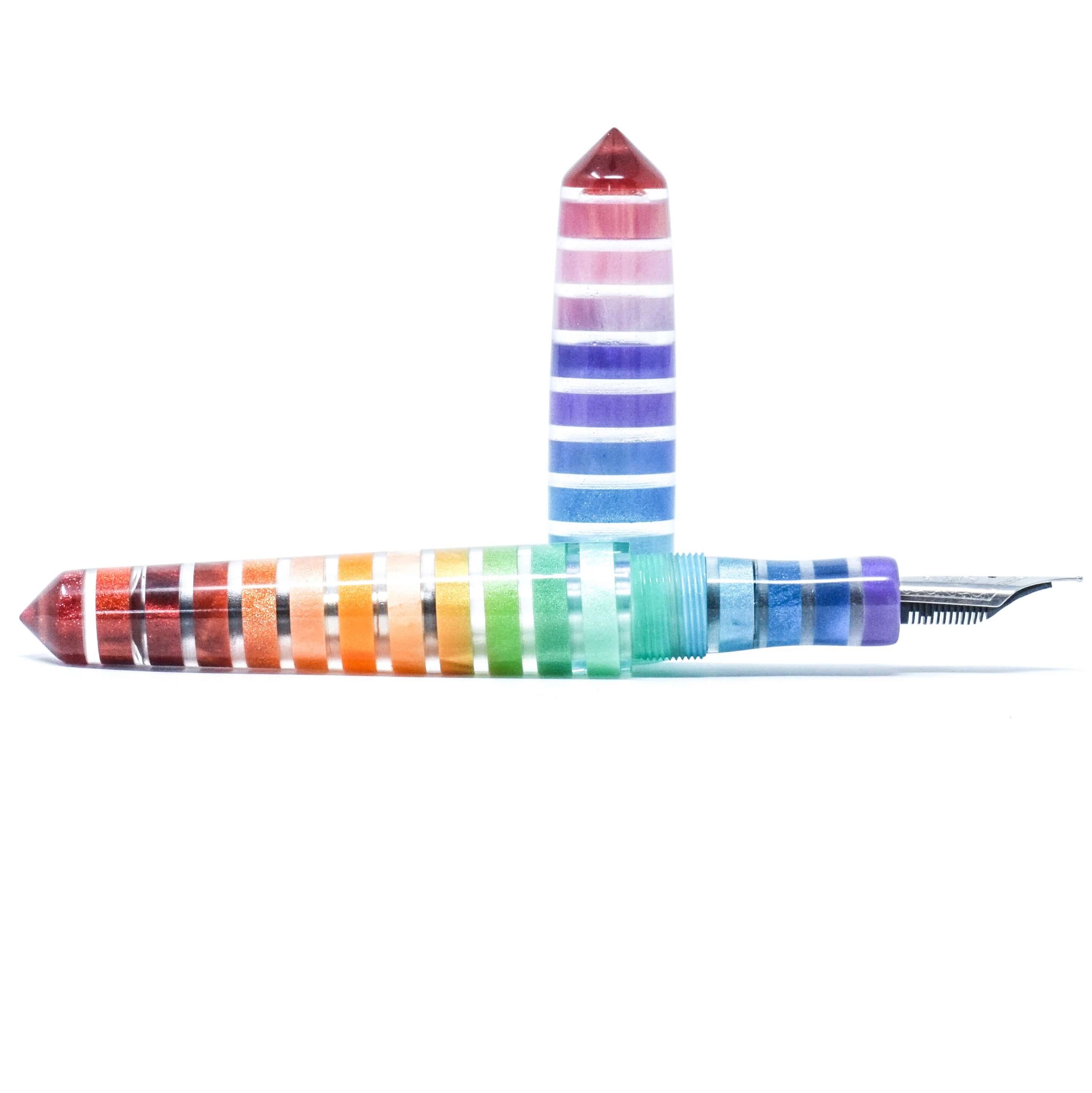 Jewel Tone Clear Rainbow Spreadbury Loft Bespoke Fountain Pen JoWo/Bock #6