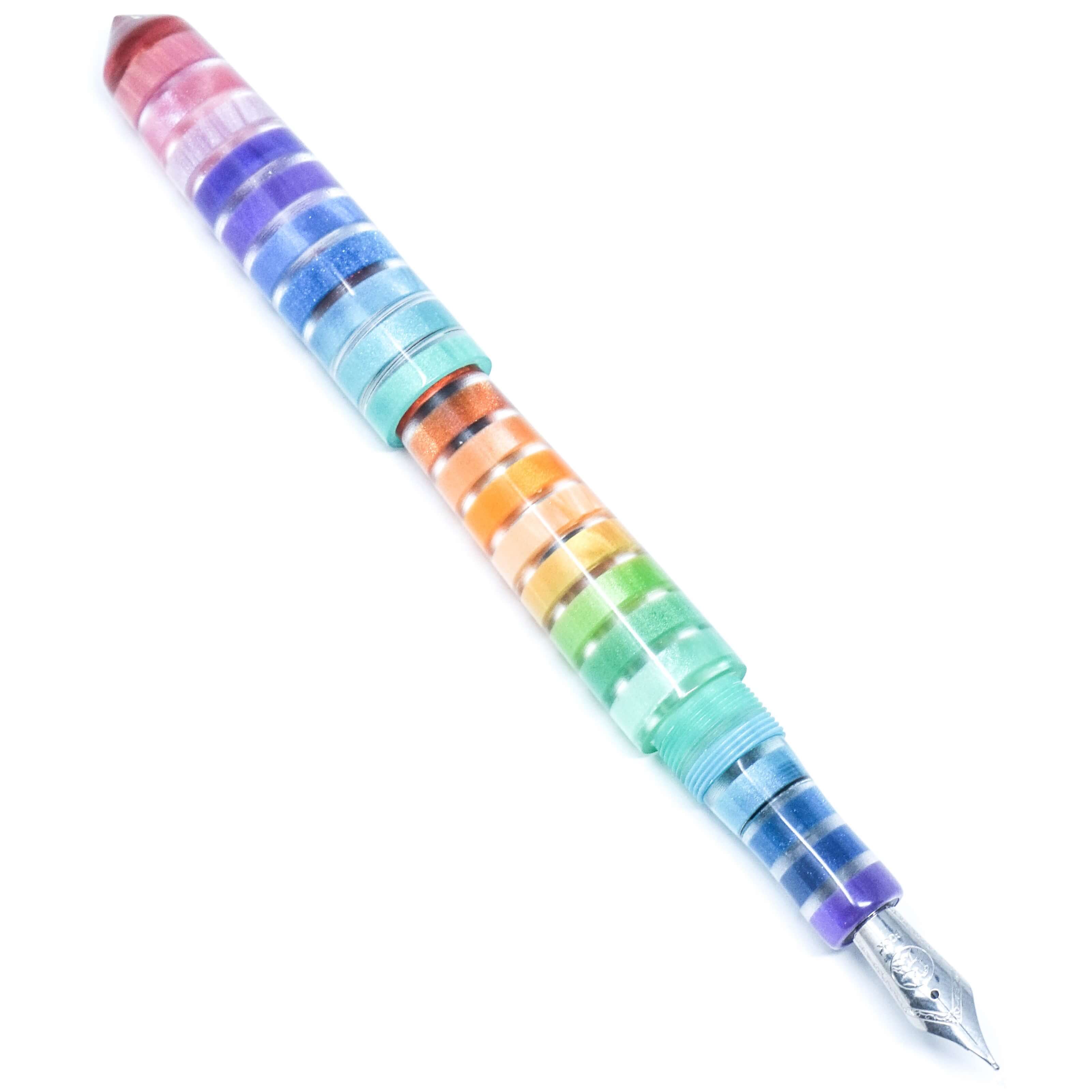 Jewel Tone Clear Rainbow Spreadbury Loft Bespoke Fountain Pen JoWo/Bock #6