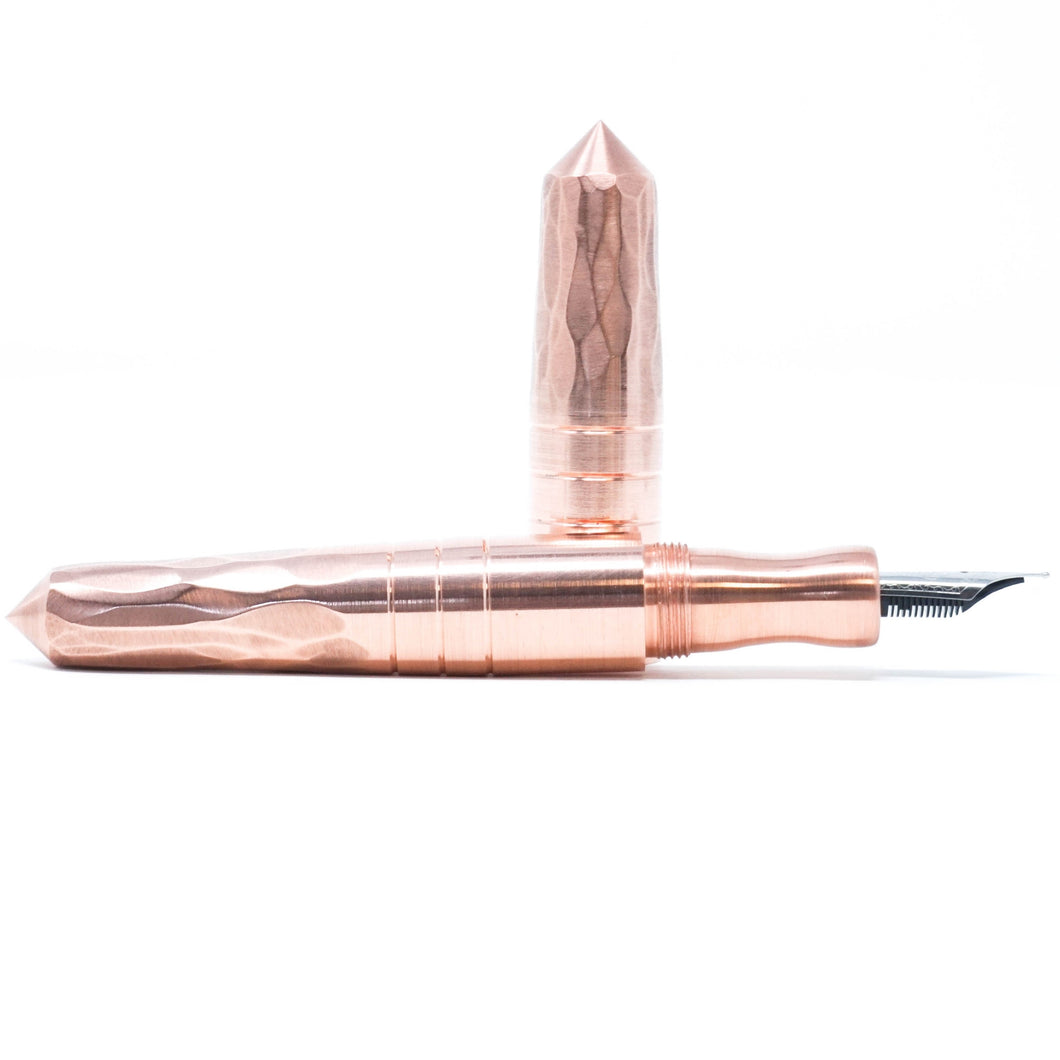 Copper ('Rose Gold') Hammered XL Grand Spreadbury Loft Bespoke Fountain Pen JoWo/Bock #6