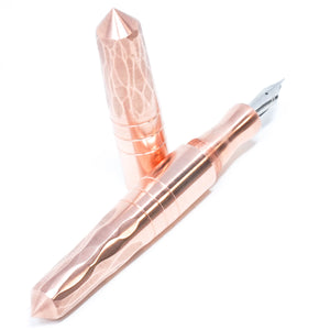 Copper ('Rose Gold') Hammered XL Grand Spreadbury Loft Bespoke Fountain Pen JoWo/Bock #6