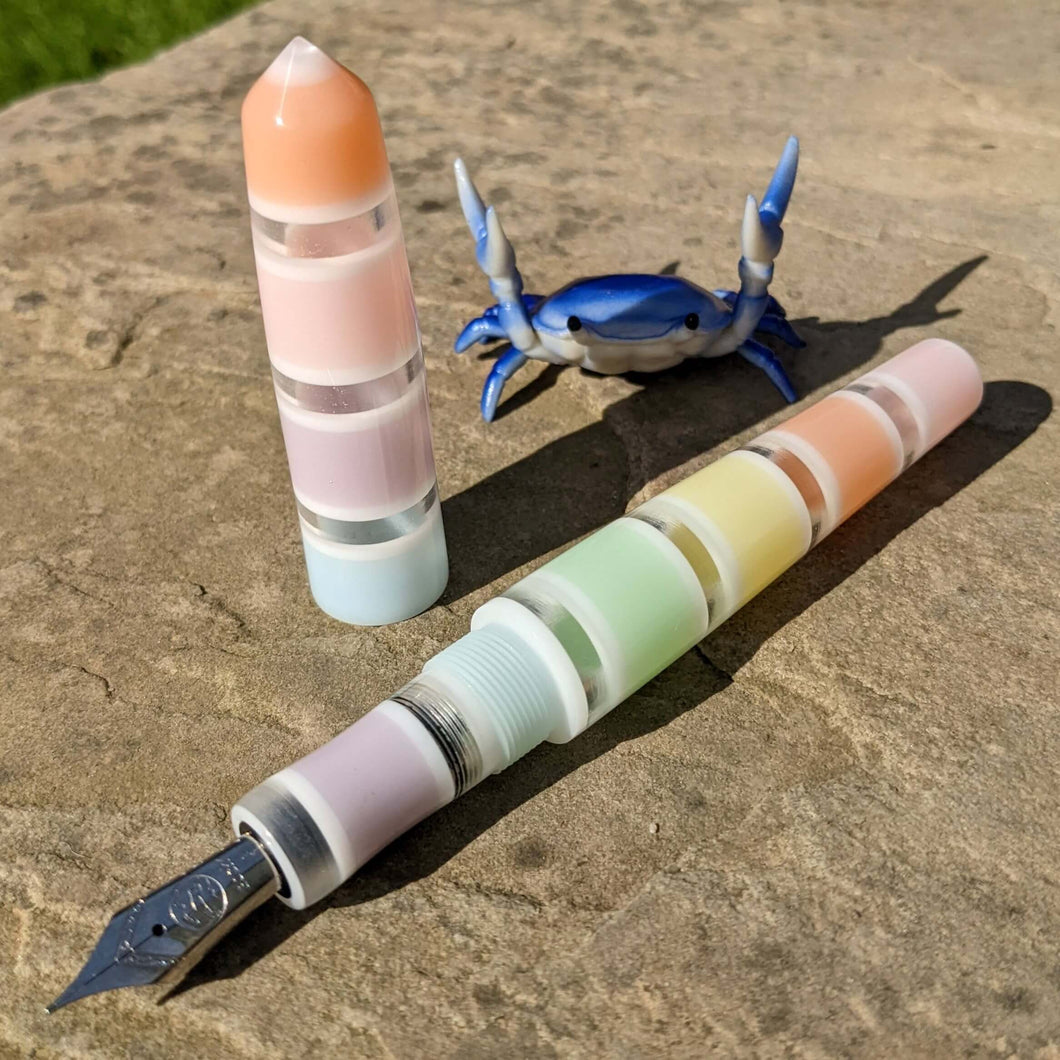 Pastel Window Stripe Spreadbury Loft Bespoke Fountain Pen JoWo/Bock #6