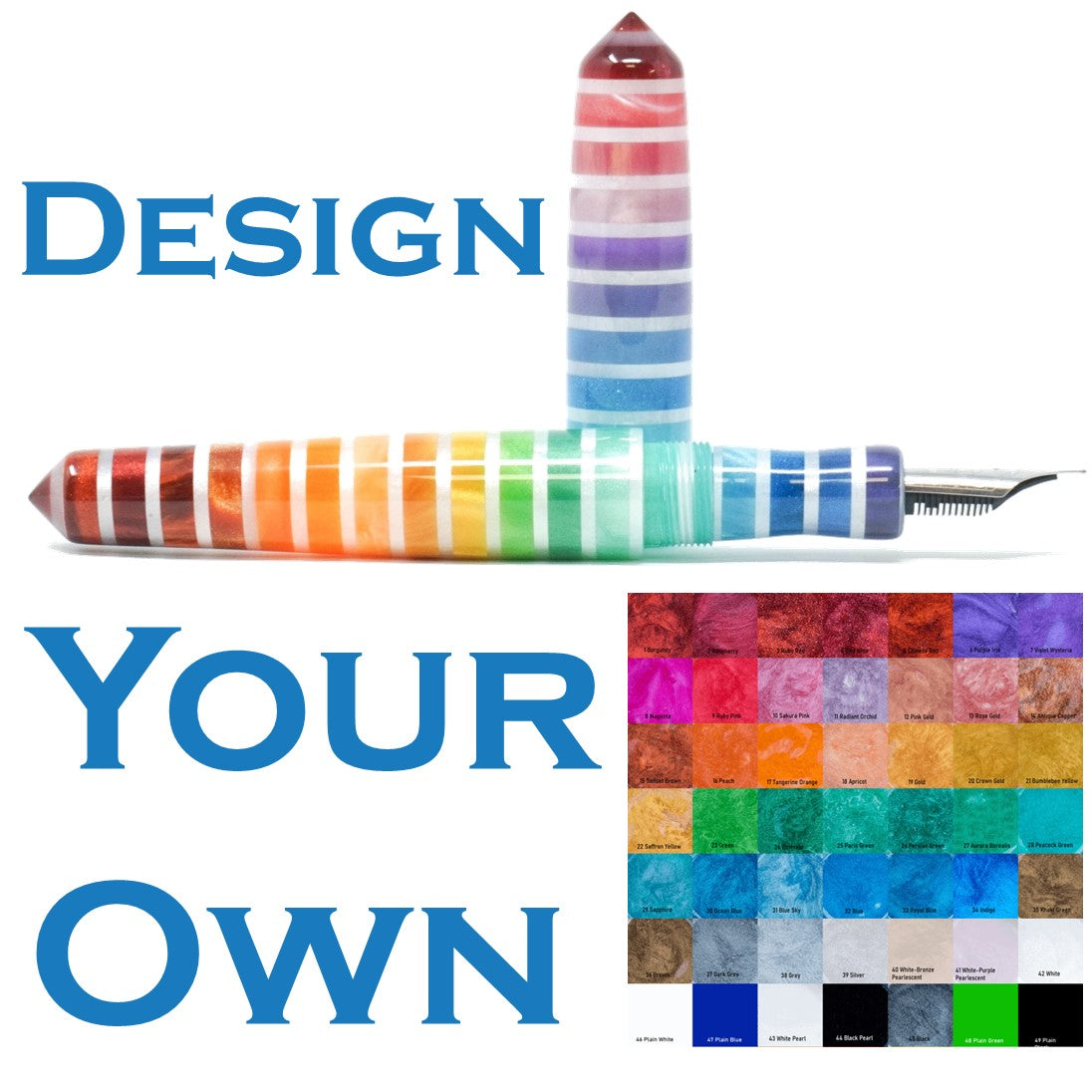 Design Your Own Striped Loft Bespoke Custom Made Fountain Pen